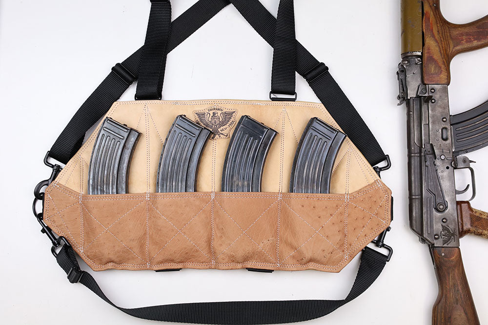 4 Cell Ostrich Leather Chestrig