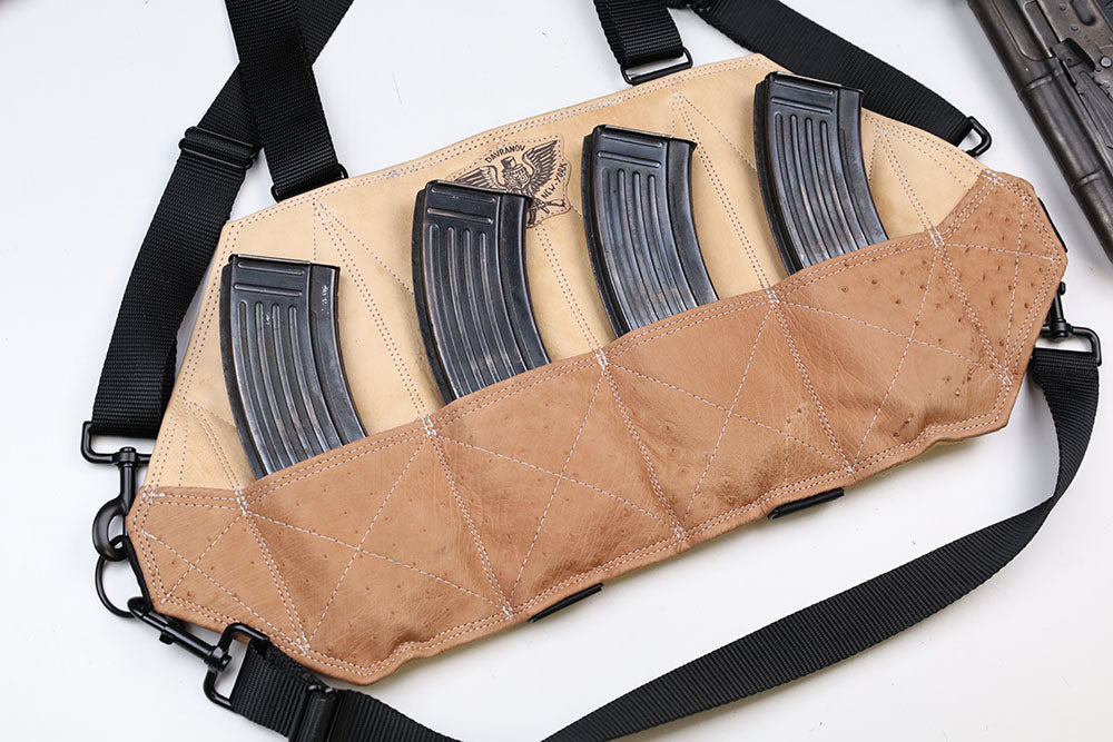 4 Cell Ostrich Leather Chestrig