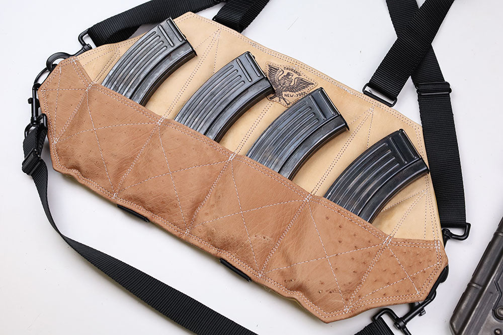 4 Cell Ostrich Leather Chestrig