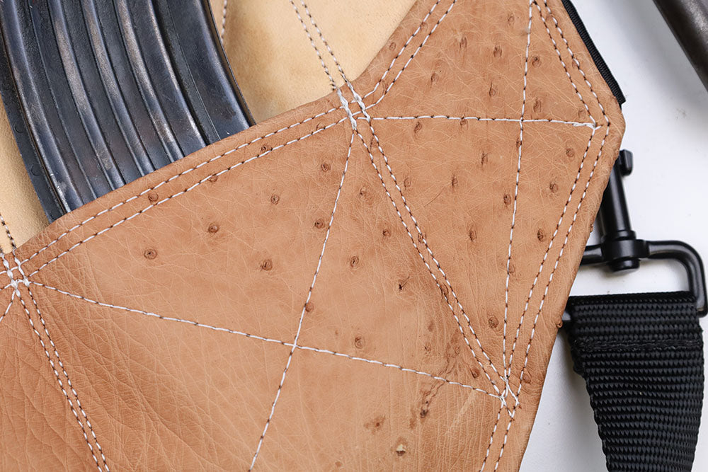 4 Cell Ostrich Leather Chestrig