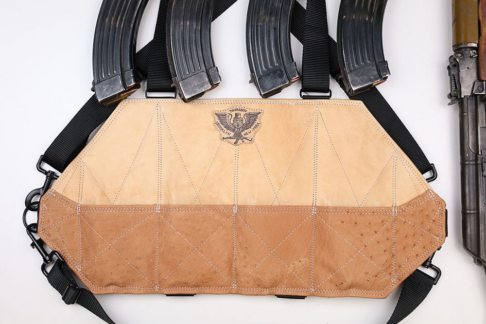 4 Cell Ostrich Leather Chestrig