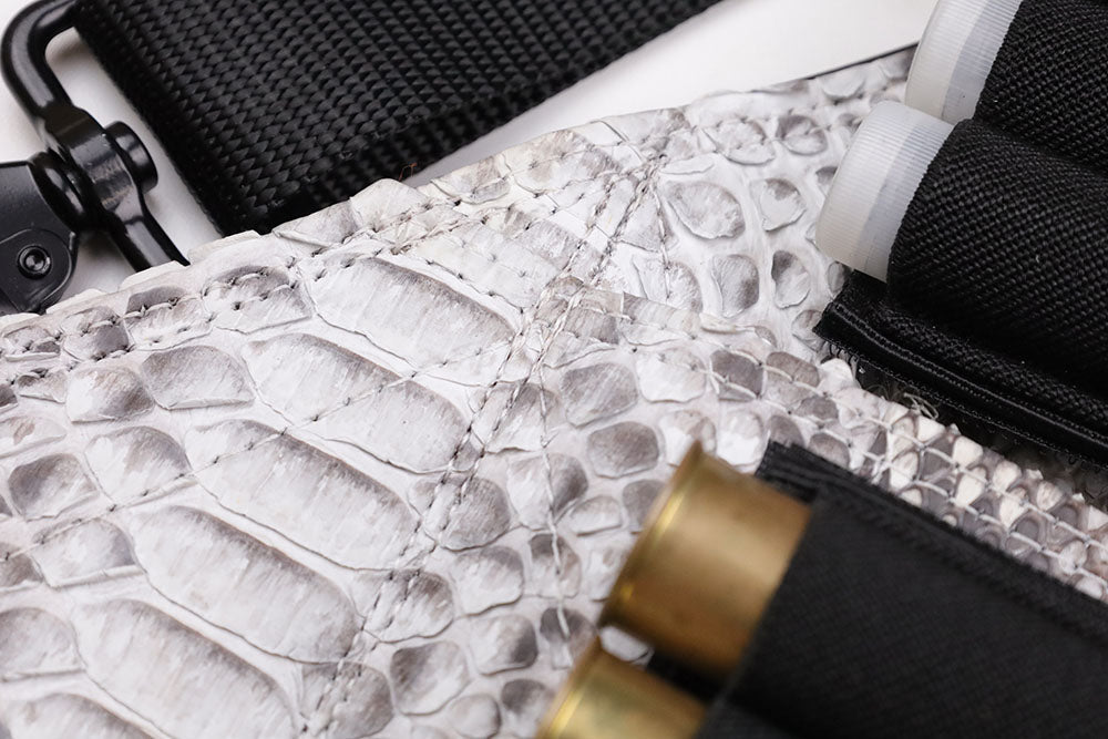 3 Cell Leather Shotgun/AK Chestrig "White Python"